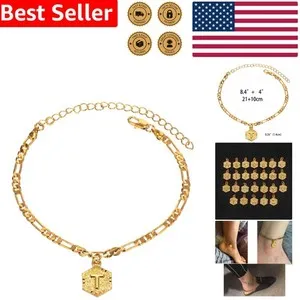 Authentic Golden Whisper Anklet – Custom Name Figaro Charm