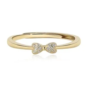 Authentic Meissa Gold Plated Bow Rings for Teen Girls Dainty Infinity Ring Cute Rings