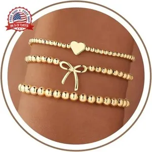 Authentic Whispers of Protection: Dainty 14K Gold Plated Beaded Bracelet