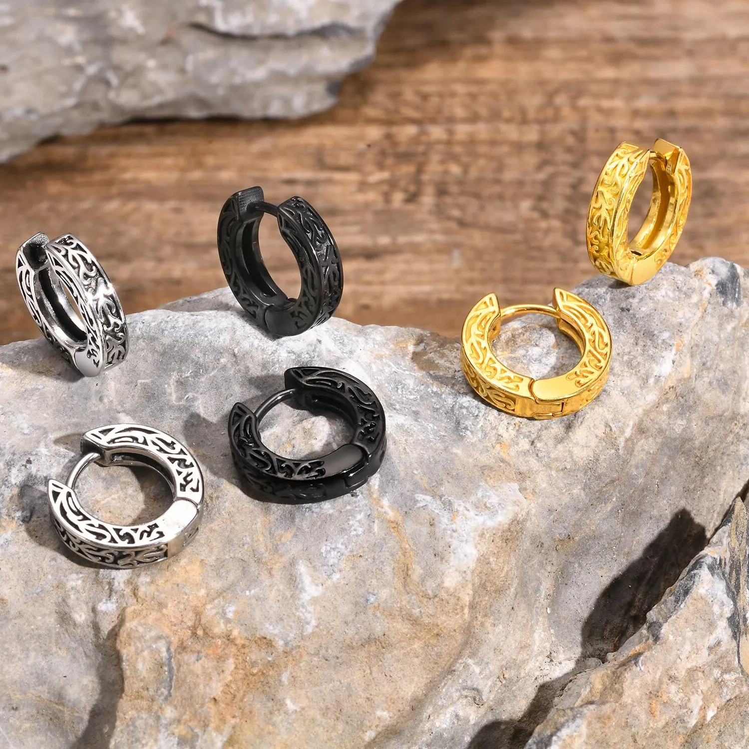 Authentic The Obsidian Totem Hoop Earrings