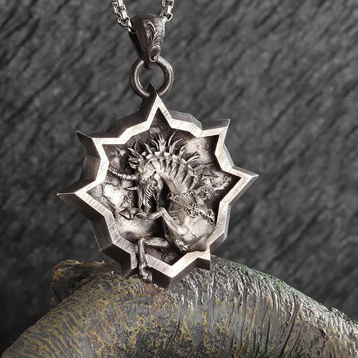 Authentic Celestial Horn Pendant The Pegasus Unicorn Talisman Of Sky- Bound Dreams