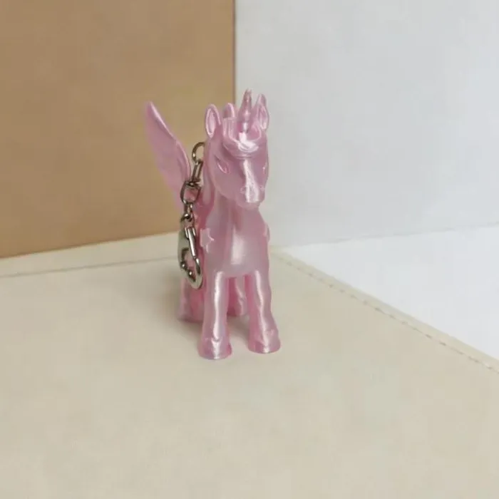 Authentic Pink Pegasus Keychain 3D Printed Bag Heart Clasp Backpack Pendant Keyring