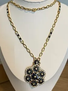 Authentic Camrose & Kross JBK JAQUELINE KENNEDY Gold Plated Necklace Brooch/Pendant Set