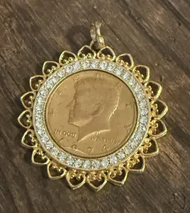 Authentic Moonlit Legacy: 1974 Kennedy Half-Dollar Coin Pendant