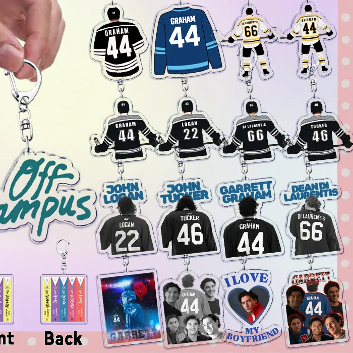 Authentic Off Campus Elle Kennedy Keychains Garrett Graham Hockey Merch Keyring Jewelry Fans Friends Birthday