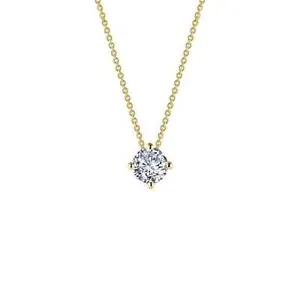 Authentic BRAND Lafonn Gold Plated 1.30 CTW Solitaire Pendant Necklace N0154CLG20