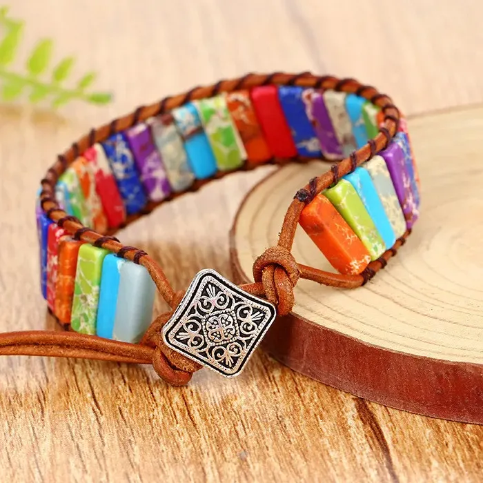 Authentic The Weaver’s Equilibrium: Seven-Chakra Harmony Bangle