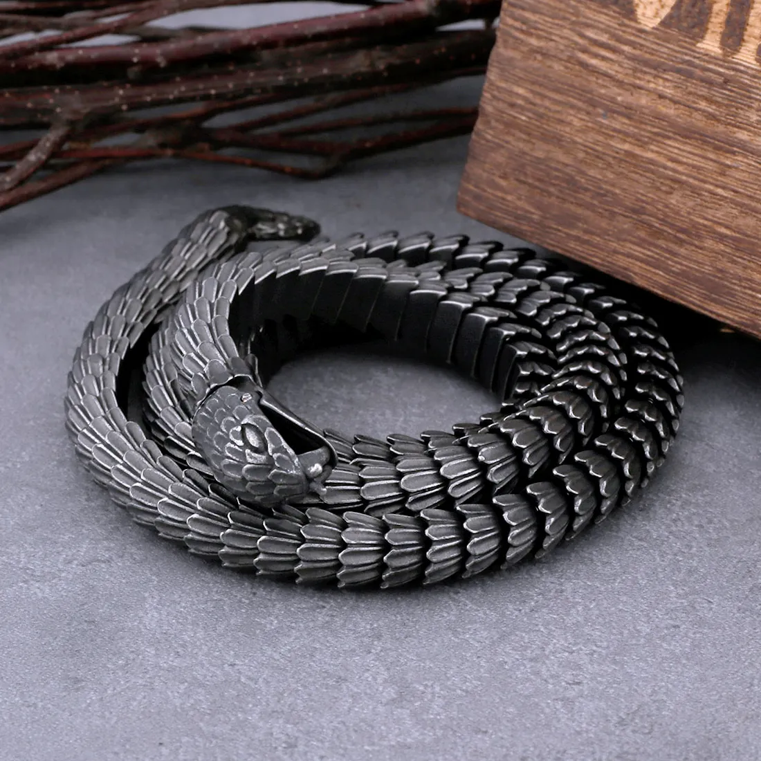Authentic The Eternal Serpent: Viking Ouroboros Stainless Steel Talisman