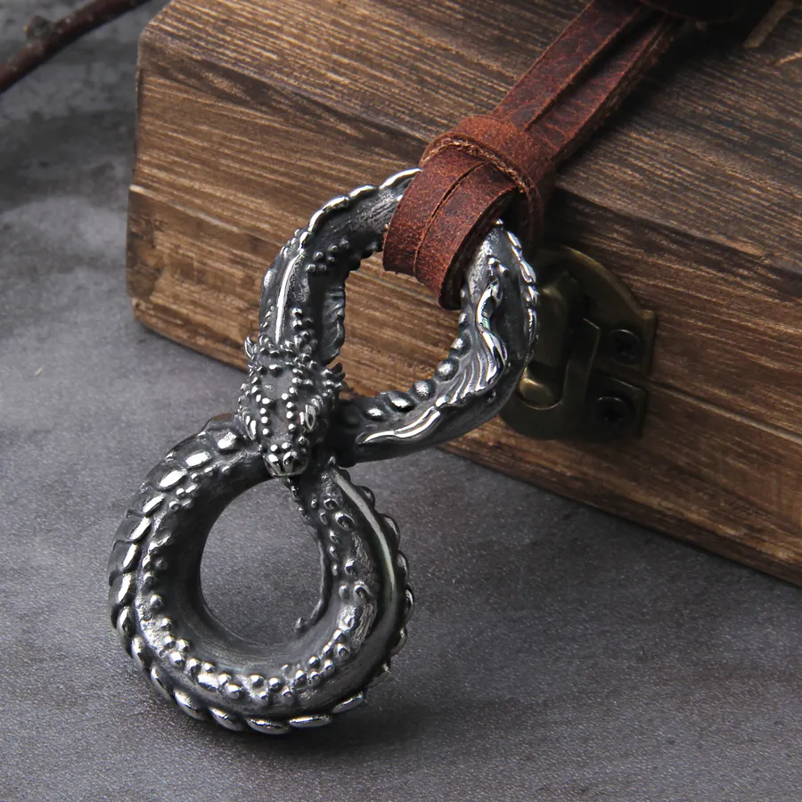 Authentic The Eternal Serpent: Viking Ouroboros Stainless Steel Talisman