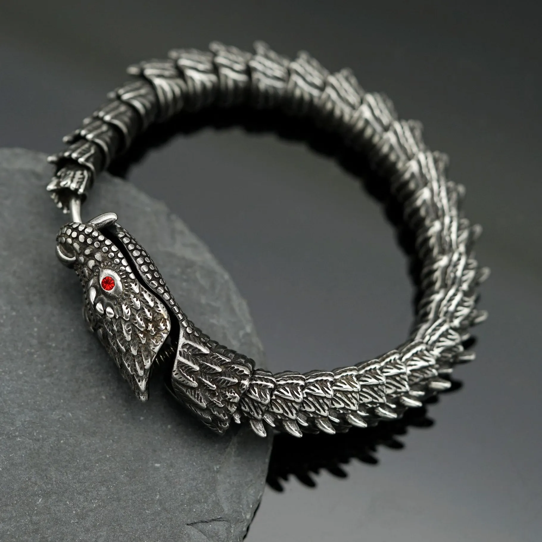Authentic Eternal Ouroboros Viking Bracelet – Mystic Nordic Amulet