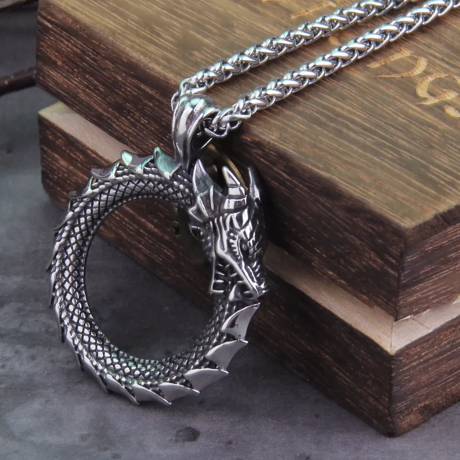 Authentic The Eternal Serpent: Ouroboros and Valknut Amulet of the Ancients