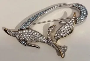 Authentic Golden Aviator's Brooch - 1999 Swarovski Crystal Bird Talisman