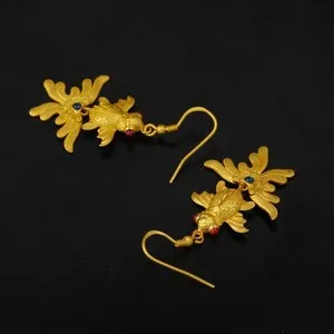 Authentic Celestial Koi Gold-Plated Dangle Earrings - Sacred Abundance & Harmony