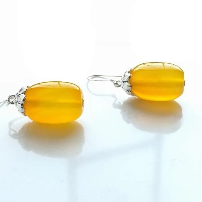 Authentic Golden Harvest Agate Drop Earrings