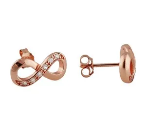 Authentic Eternal Radiance: Rose‑Gold Infinity Earrings of Everlasting Light