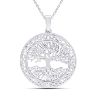 Authentic Celtic Frame Tree of Life Pendant 925 Sterling Silver With 18" Chain