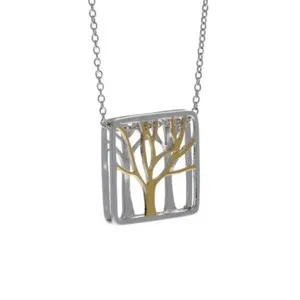 Authentic Tree Of Life Necklace 9ct Yellow Gold Plated Halllmarked Brand Boxed