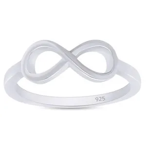 Authentic Infinity Symbol Engagement Ring for Women 14K White Gold Plated Sterling Silver