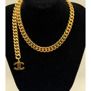 Authentic Celestial Luxury Chain of Eternal Elegance - 24K Gold-Plated CC Charm Amulet for Divine Feminine Power