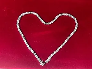 Authentic Celestial Radiance Moissanite Tennis Necklace in 14K White Gold Finish