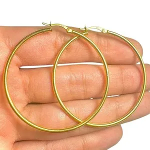 Authentic Celestial Gold‑Plated Hoop Earrings: 50 mm Spiral of Protection