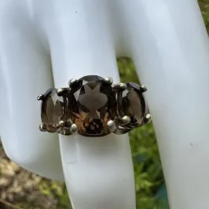 Authentic Triple Smoky Quartz Guardians: Protecting Your Essence with Golden Vigilance