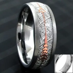 Authentic Celestial Vector Rose Gold Plated Tungsten Arrow Ring
