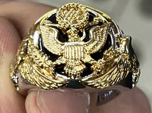 Authentic Sentinel of Valor - Sacred Onyx and Gold Eagle Sovereign Ring