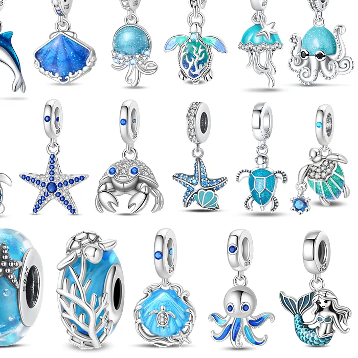 Authentic Glowing Marine Life Beads Pendants 925 Silver Charms Beads Fits 3Mm Original Bracelet Necklace Diy Fine Jewelry