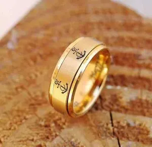 Authentic Celestial Anchor: 18K Gold‑Plated Mystic Spinner Ring