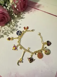 Authentic Sailor Moon Gold Plated Bracelet + Jewlery Box