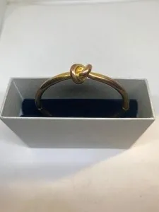 Authentic Kate Spade York Gold Plated Metal Sailor's Knot Hinged Bangle - No Box