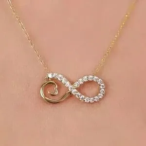 Authentic Infinite Radiance: Shimmering 14K Yellow Gold Plated Pendant