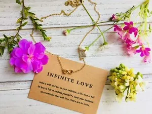 Authentic Infinity's Veil: 18K Gold‑Silver Plated Necklace of Eternal Flow