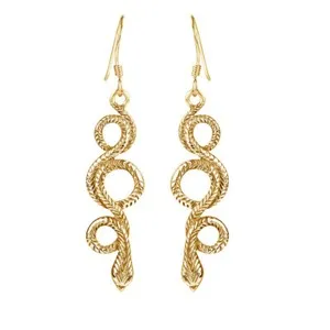 Authentic Serpentine Tides Gold Fish Hook Dangle Earrings