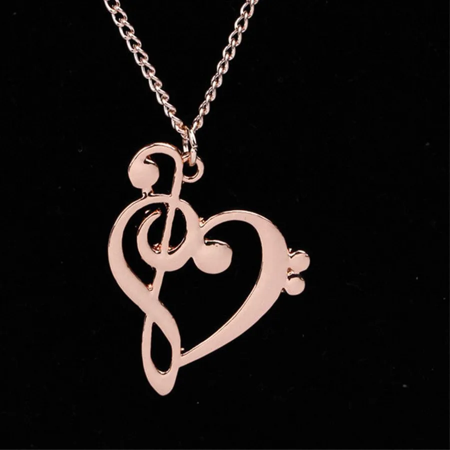 Authentic Harmony of the Heart: Treble and Bass Clef Infinity Love Charm Pendant