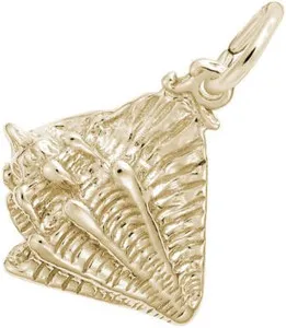 Authentic Celestial Conch: Gold‑Plated Silver Charm of Oceanic Wisdom