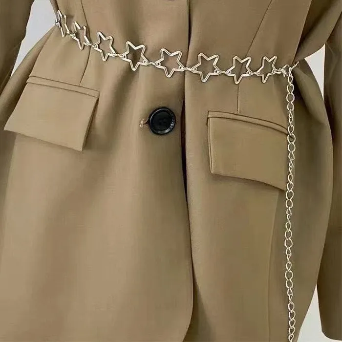 Authentic Cross Border Jewelry Personalized Hollow Star Waist Chain Body Chain Minimalist Versatile Jeans Hip Hop Belt Accessories