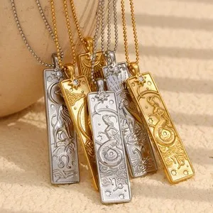 Authentic Aries Celestial Flame Gold-Plated Square Talisman