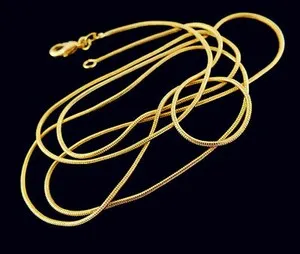 Authentic 10pcs/20pcs Gold Plated 1mm Snake Chain Necklace 16-30"
