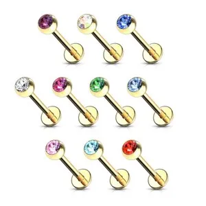 Authentic 10pcs Gold Plated 16g 8mm Labrets 316L Monroes Body Jewelry Lot