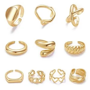 Authentic Empowered Goddess Rings: Amplify Your Inner Light with 18K Gold Plated Twisted Bling
