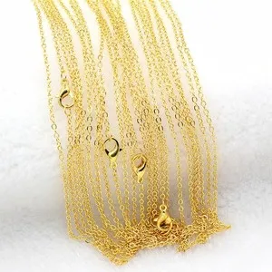 Authentic Lots 10Pcs 1.4mm Gold Plated "O" Circle Rolo Chain Necklace 16"