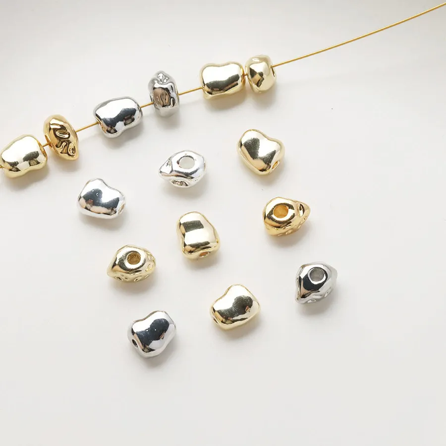 Authentic Radiant Alchemical Sparks: 14k Gold-Plated Irregular Spacer Beads