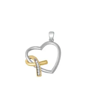Authentic Radiant Compassion: The Gold-Plated Sacred Heart and Awareness Ribbon Talisman