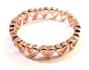 Authentic Rose Gold Heartbeat of Devotion - Pandora Freehand Heart Ring