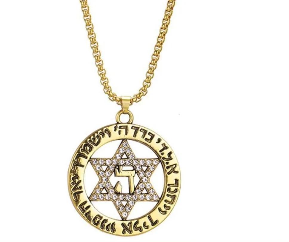 Authentic 1Pc Jewelry Crystal Star Of David Necklace Pendant Jewish Magen David Hexagram Necklace F1188
