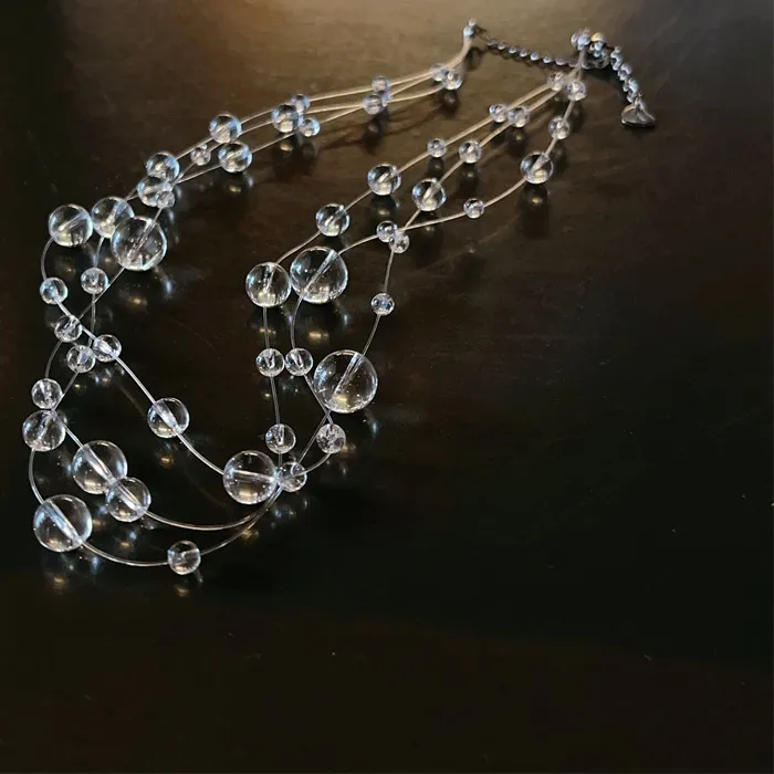 Authentic Celestial Frost Veil Choker – Multi‑Layered Crystal Ice Orb Necklace