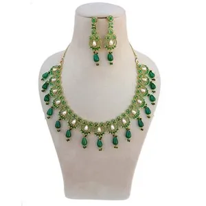 Authentic The Verdant Sovereign: Gold-Plated Green Onyx and Pearl Sacred Alignment Necklace