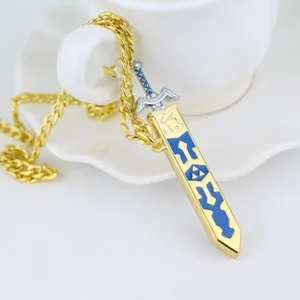 Authentic The Blade of Legend: Gold-Plated Master Sword Pendant and Sheath